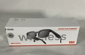 XG90 Wireless Smart Audio Glasses Bluetooth Sunglasses MicroSD USB-C NEW Black